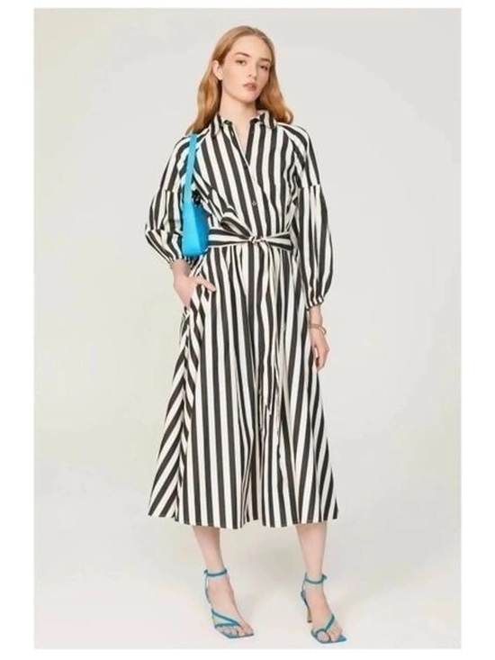 kate spade Dresses & Skirts - Kate Spade Terrace Striped Tie-Waist Midi Dress Size XS